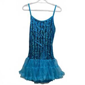 Sparkling Blue Sequin Dance Costume Dress